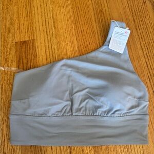 Lululemon Athletica Gray Sports Bra with Ruched Shoulder
